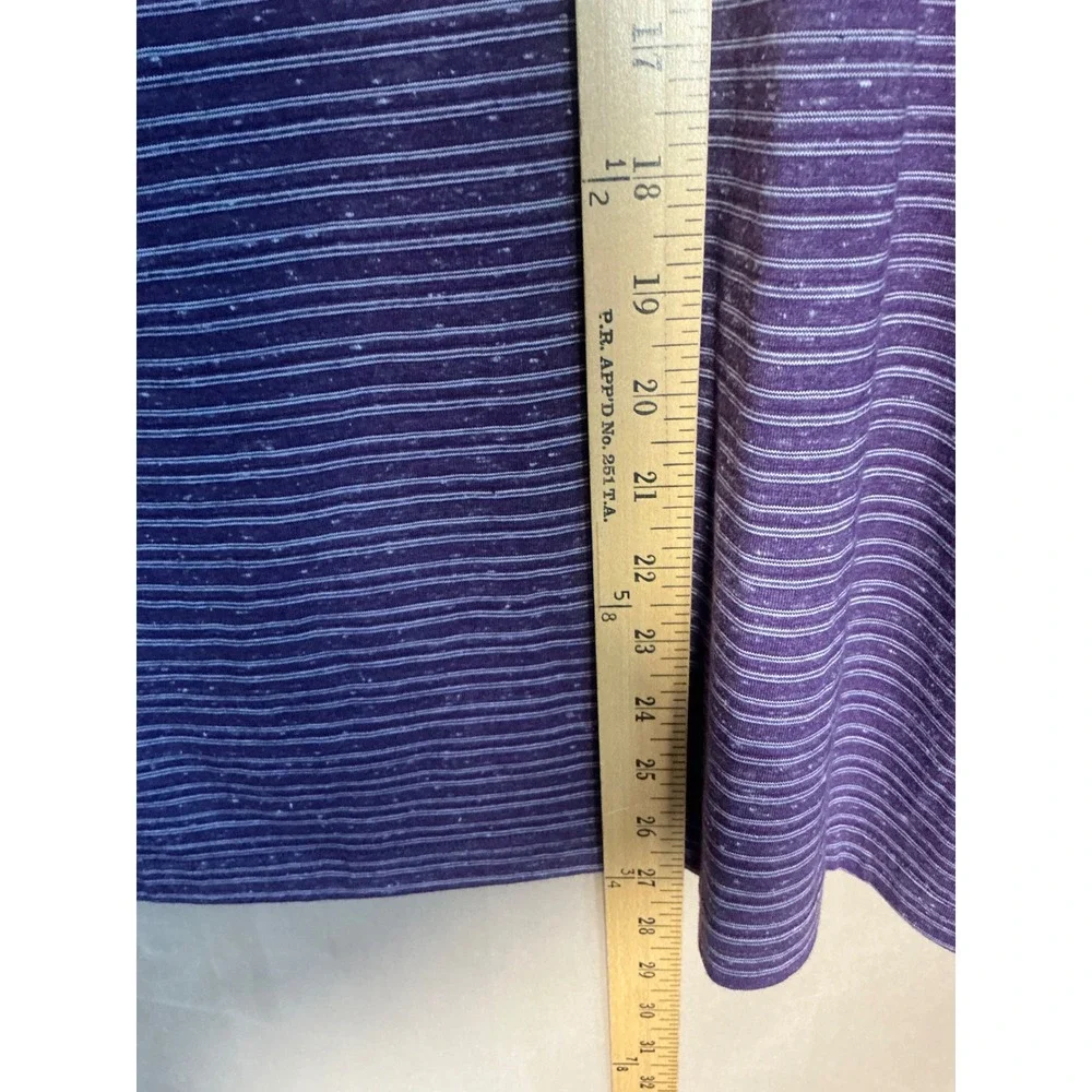 Croft & Barrow Striped Tee Women XXL Purple Excellent Long Sleeve Crew Neck